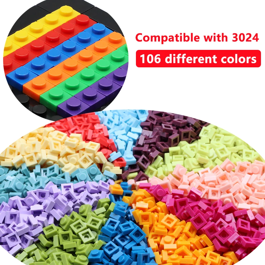 

DIY Pixel Art Building Blocks 1x1 Square Bricks Bulk Thin Figures Bricks Compatible With 3024 Assemble Toys for Children 550pcs