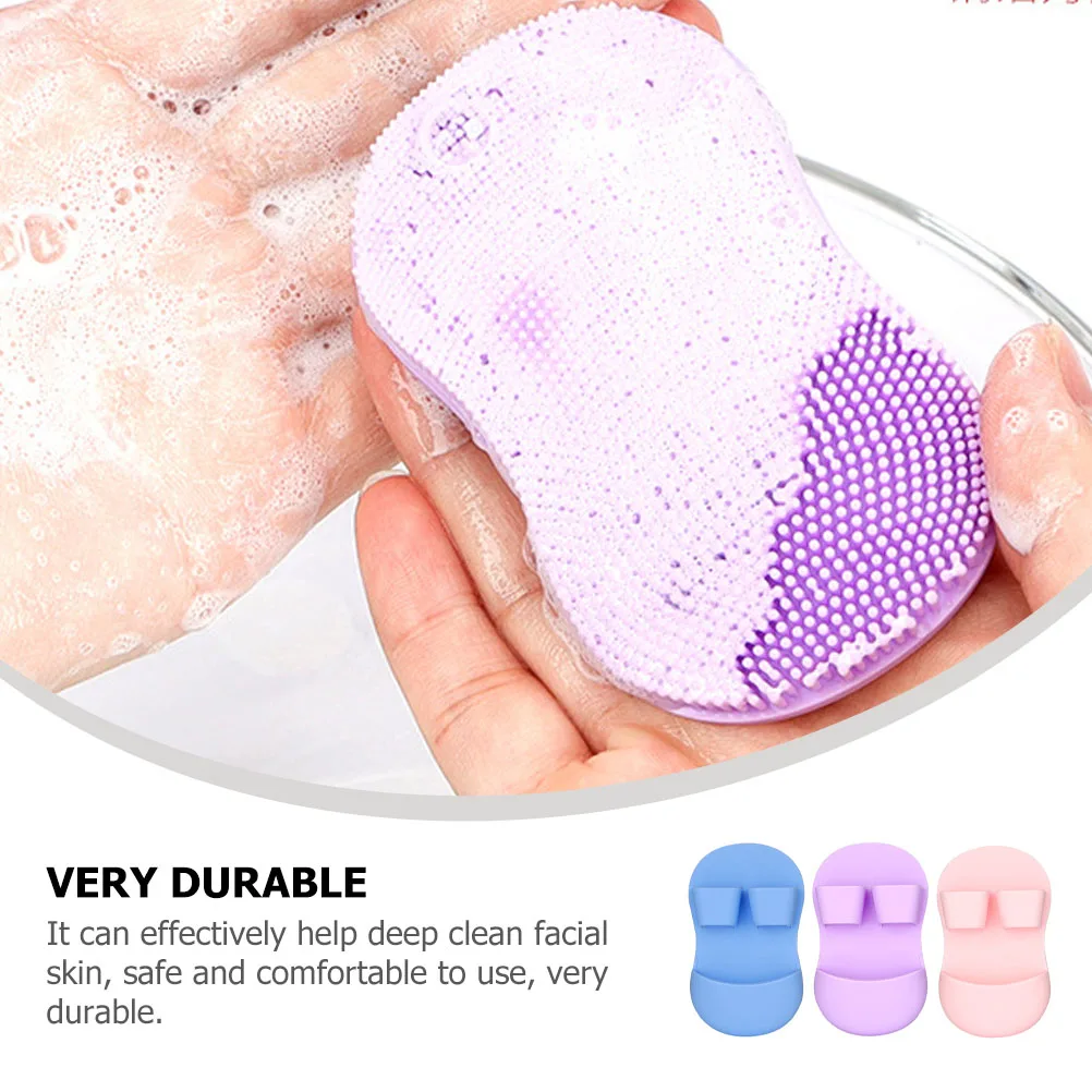 

3pcs Silicone Face Cleansing Brush Gentle Exfoliator Facial Brushes Makeup Remover Scrubber Deep Clean Beauty Tools