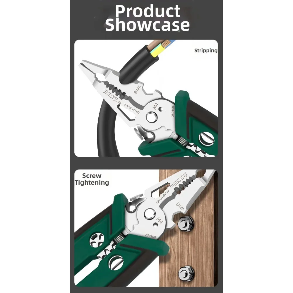 3.3 Cm Maximum Opening Multifunctional Wire Stripper DIY Friendly Wire Cutter Versatile Functionality Compact Size