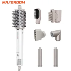 MAXGROOM Airwrap 7 в 1, набор горячих расчесок, профессиональный щипцы для завивки волос, выпрямитель для волос, инструмент для укладки, высокоскоростной фен