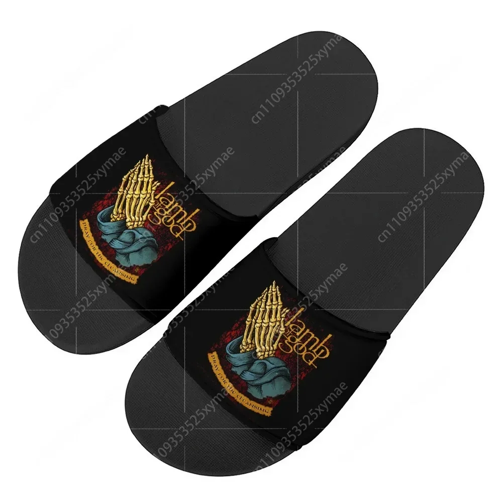 Lamb of God Heavy Mental Band Slippers Home Outdoor Casual Water Shoes Men Women Teenager Beach Pool Sandals Summer Slipper