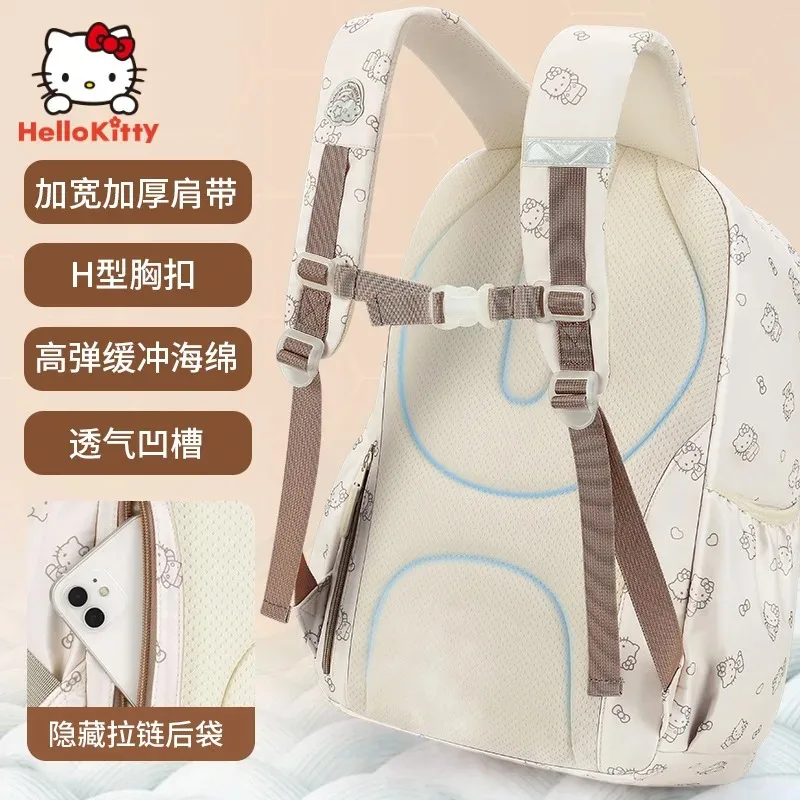 Sanrio Hello Kitty Cute Schoolbags Girls Large-capacity Light Schoolbags Students Comic Books Fashion Girls High School Students