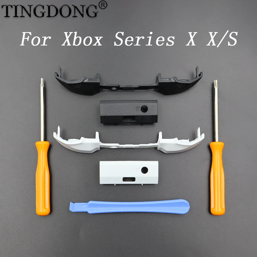 2Sets RB LB Stoßstangen Tasten Für Xbox Serie X S Controller Trigger Taste Mittleren Halter mit Schraubendreher Werkzeug