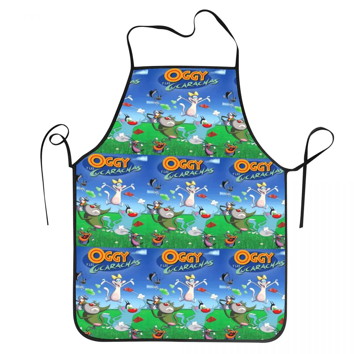 Animation Anime Film Oggy And The Cockroaches Apron Chef Baking Tablier Sleeveless Bib Kitchen Cleaning Pinafore for Women Men