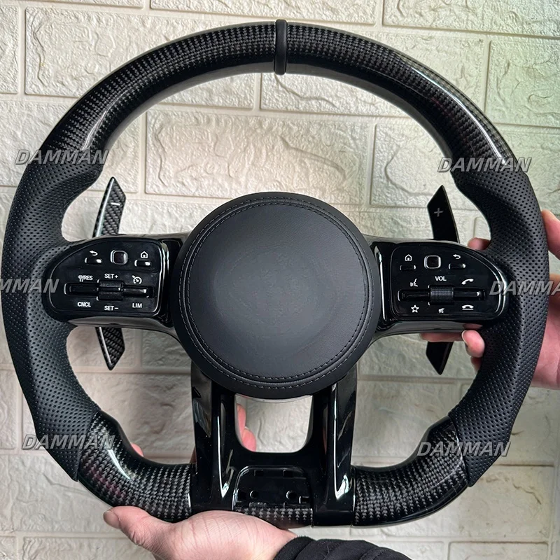 Real Carbon Fiber Steering Wheel For 2010-2021 Mercedes-Benz AMG A B C E GLS GLA S C63 W205 W204 W213 2012-2021 Car Accessories