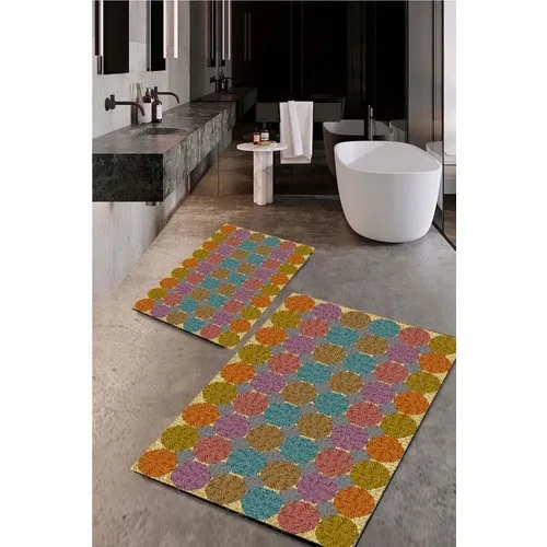 Drop Bath Mat Rug Toilet Seat Pad Washable Anti-Slip Soles 2li