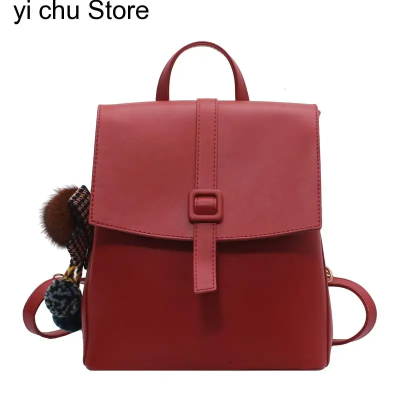 New Multifunction Backpack Women Leather Backpacks Small School Bags for Teenage Girls Fashion Female Bagpack