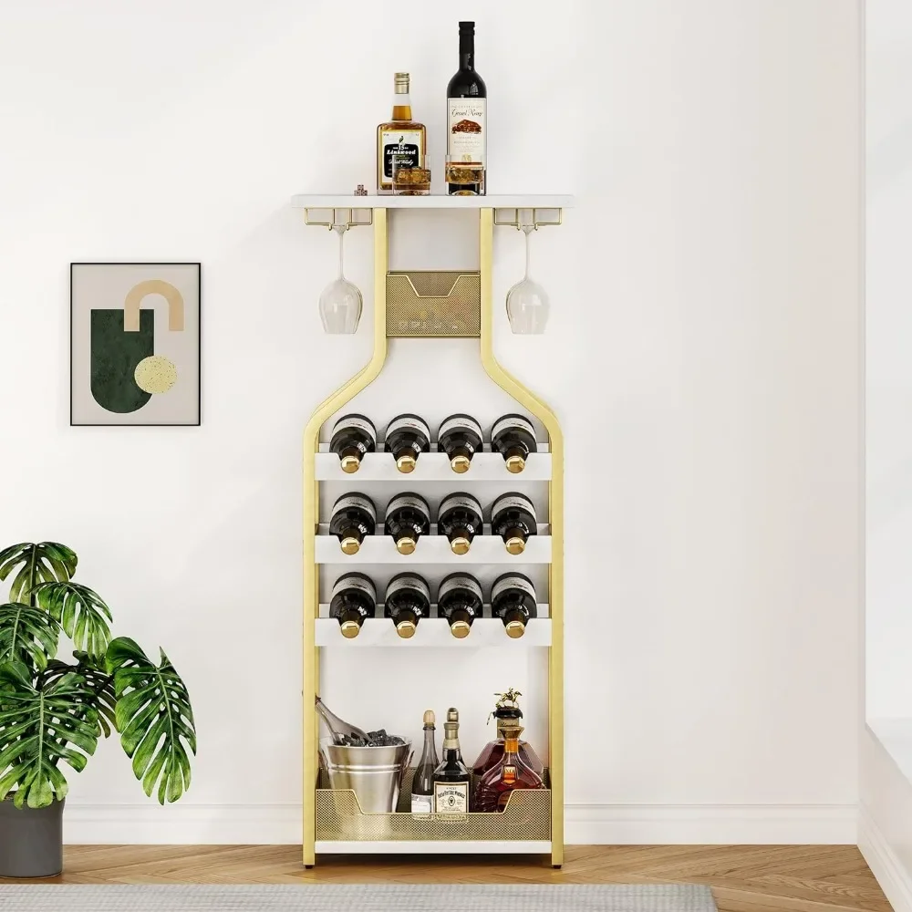 

Wine Rack Freestanding Floor, Wine Storage Display Rack Table for Bar, Wine Bottle Holder