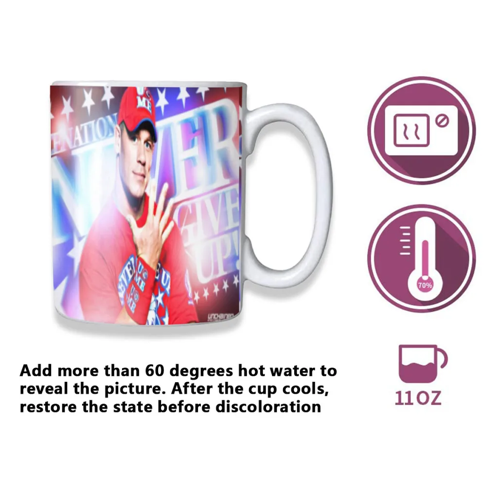 Wrestling-Star-John-Cena Free shipping Mug Changing Color Ceramic Coffee Mugs Magic Tea Cup Best Gift For Your Friends