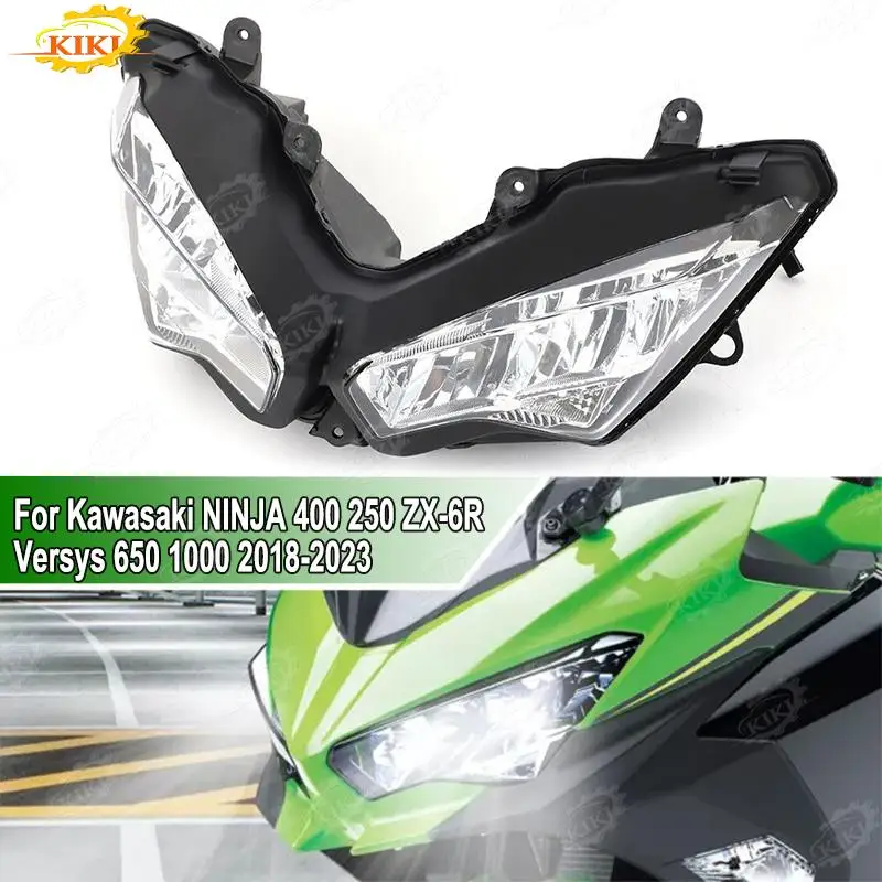 For Kawasaki NINJA 400 250 ZX-6R Versys 650 1000 2018-2023 Motorcycle Headlamp Front LED Headlight Assembly Head Light Housing