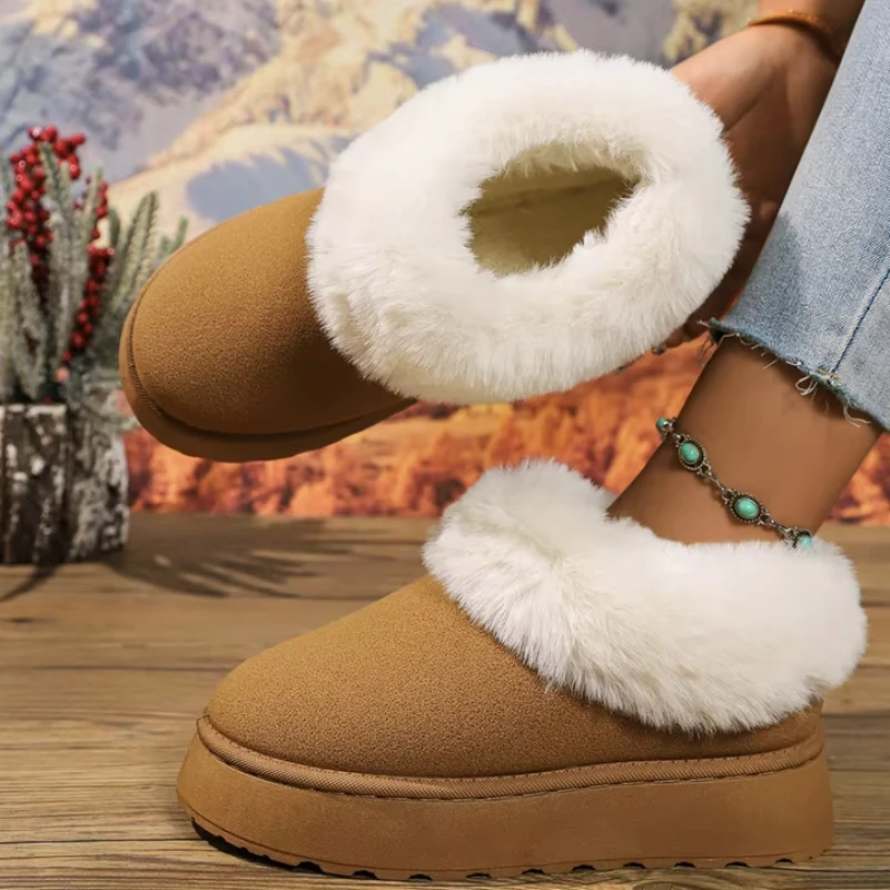 2025 New Winter Women Thick Sole Sheepskin Wool Anti Slip Snow Boots Fashion Women's Mini Warm Thickened Women's Boots