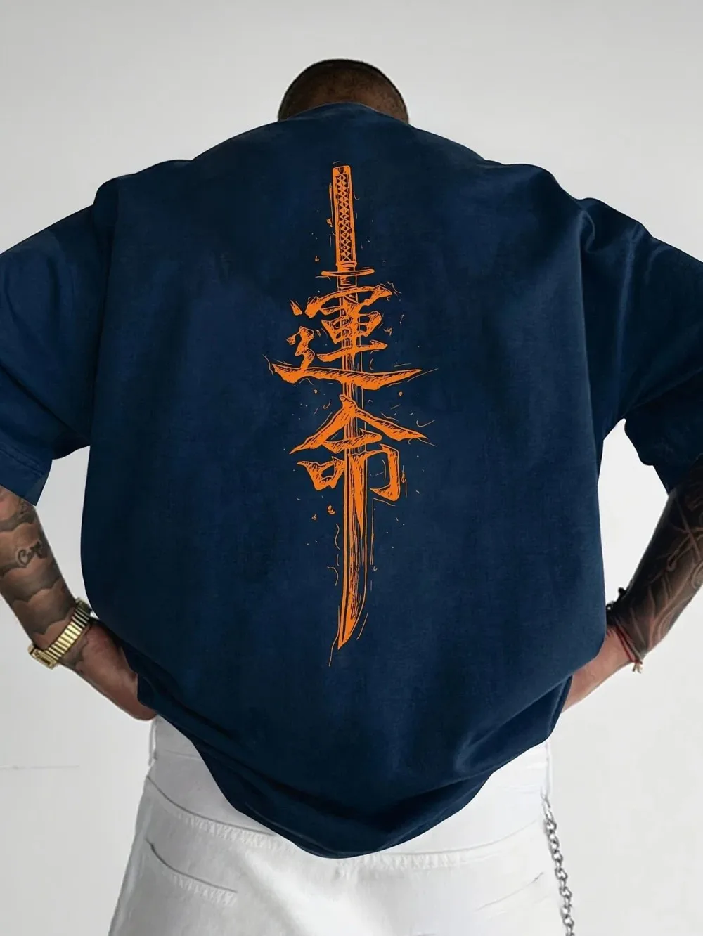 Summer fashion men's personalized letter print comfortable breathable round neck T-shirt outdoor casual sports top