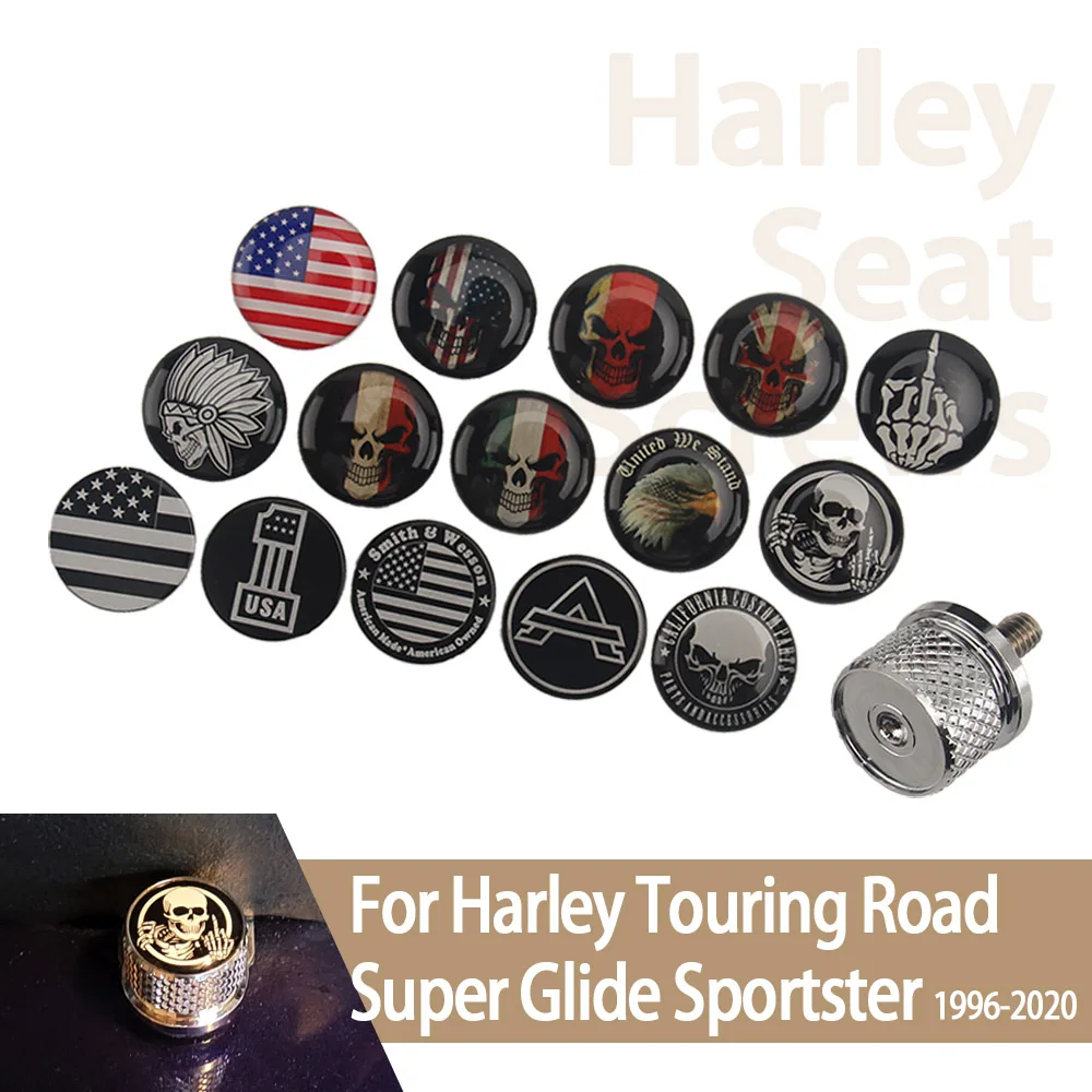 For Harley Touring Road Street Super Glide Dyna Softail Sportster 883 1200 Motorcycle Rear Seat Screw Seat Mount Bolt Screw Cap