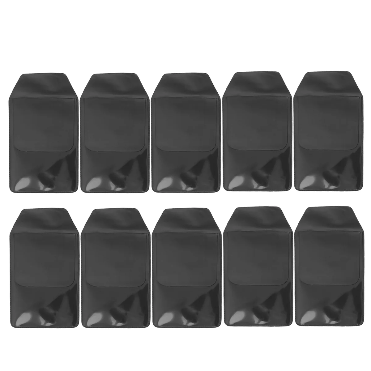 

10 Pcs PVC Waterproof Trapezoid Pen Protector Pen Bag Practical Pen Pouch Inserted Leak-Proof Pocket Protector (Black)