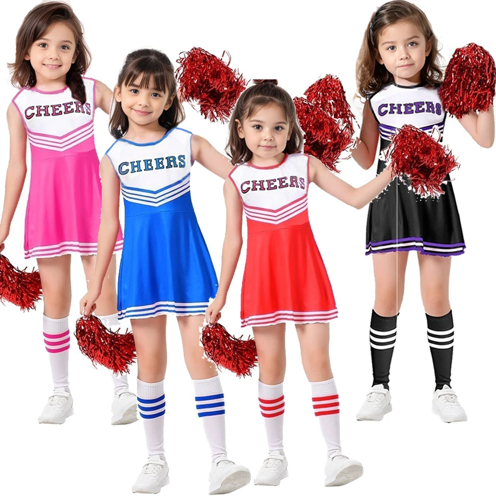 

Cheerleading Dance Costume Dress Cheerleaders Performance Uniforms Outfits Girls Kids Socks Sets Women
