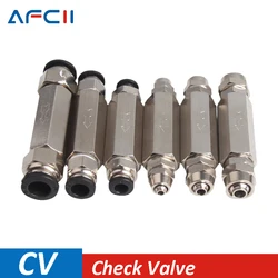 Pneumatic Check Valve 6mm 8mm 10mm 1/4 3/8 1/2 One Way Non Return Valve Air Single Way Brass Valve Air Pipe Fitting Adapter