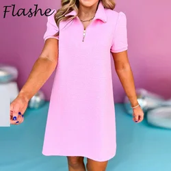 Summer V Neck Short Dress Women Casual Short Sleeve Mini Dresses For Women Elegant Beach Holiday Dress Women Office Dresses 2024