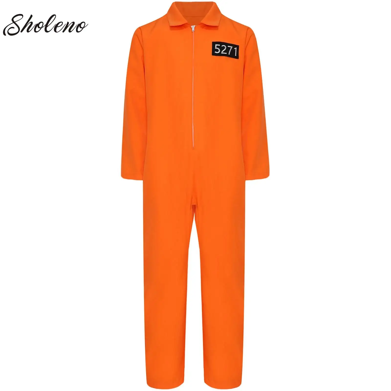 Mono de prisionero de Halloween para niños y niñas, disfraz Unisex de prenda de cárcel naranja, tema de fiesta de Carnaval, Cosplay, trajes crimales, monos