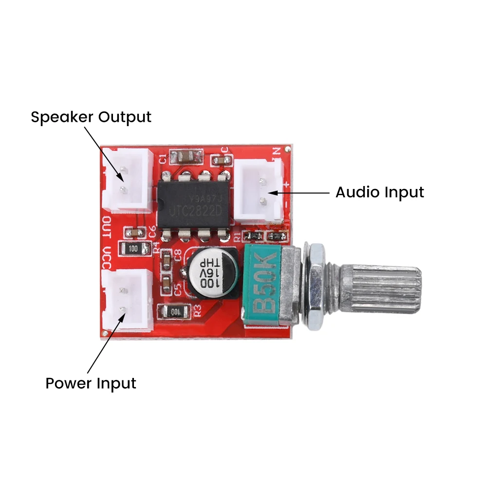 UTC2822 Mono BTL Power Amplifier Board DC 1.8-12V Power Supply Audio Power Amplifier Board For Various Industrial DIY Occasions