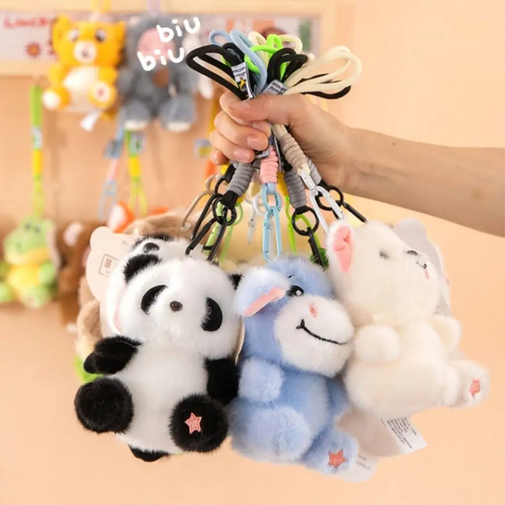 Multicolor Cartoon Animal Soft Panda Koala Duck Hanging Pendants Design Elephant Cow Raccoon Bag Ornament Bag Ornament