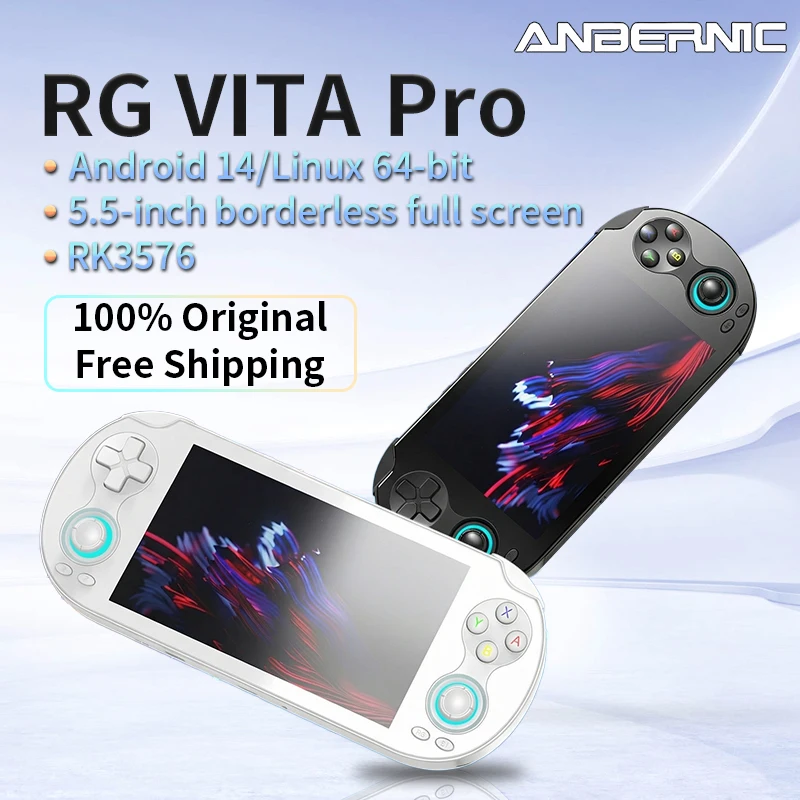 ANBERNIC RG VITA pro Handheld Game Console IPS Touchscreen 5000mAh Video Gaming Player AI Streaming Compatible RixelHK