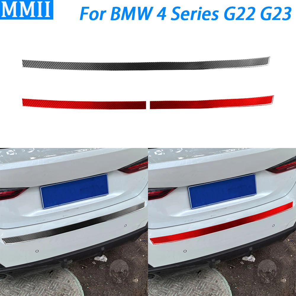 

For BMW 4 Series G22 G23 G26 2021-2025 Real Carbon Fiber Rear Trunk Panel Decorative Strips Car Decoration Accessories Sticker