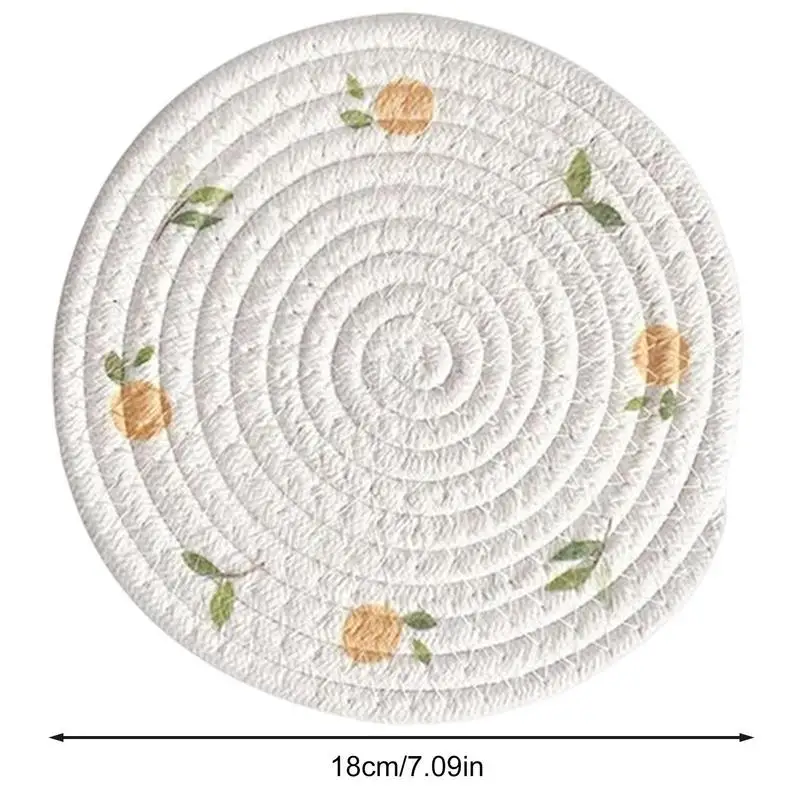 Woven Trivets For Hot Dishes Spring Flowers Rustic Non Slip Heat Resistant Table Mats Farmhouse Weave Place Mats For Dinner Part