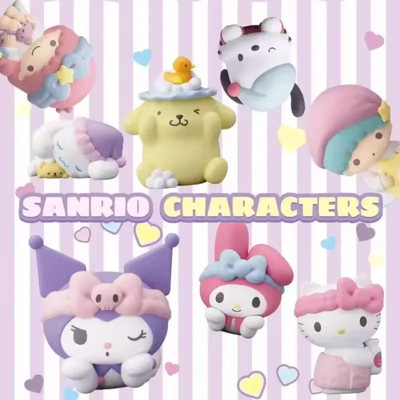 バンダイサンリオクロミメロディーファミリーフレンズシリーズ 2 本物のブラインドボックストレンディなおもちゃ人形クリスマスギフト飾りおもちゃサプライズボックス