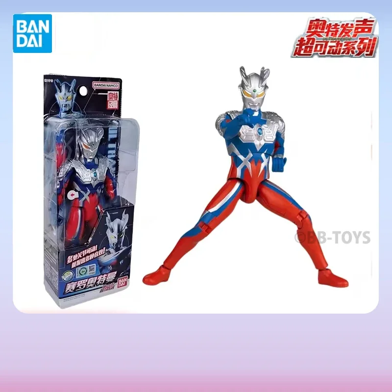 W magazynie Bandai oryginalna seria Ultraman Zero figurki akcji z anime zabawki głos Super Model prezent świąteczny kolekcjonerski