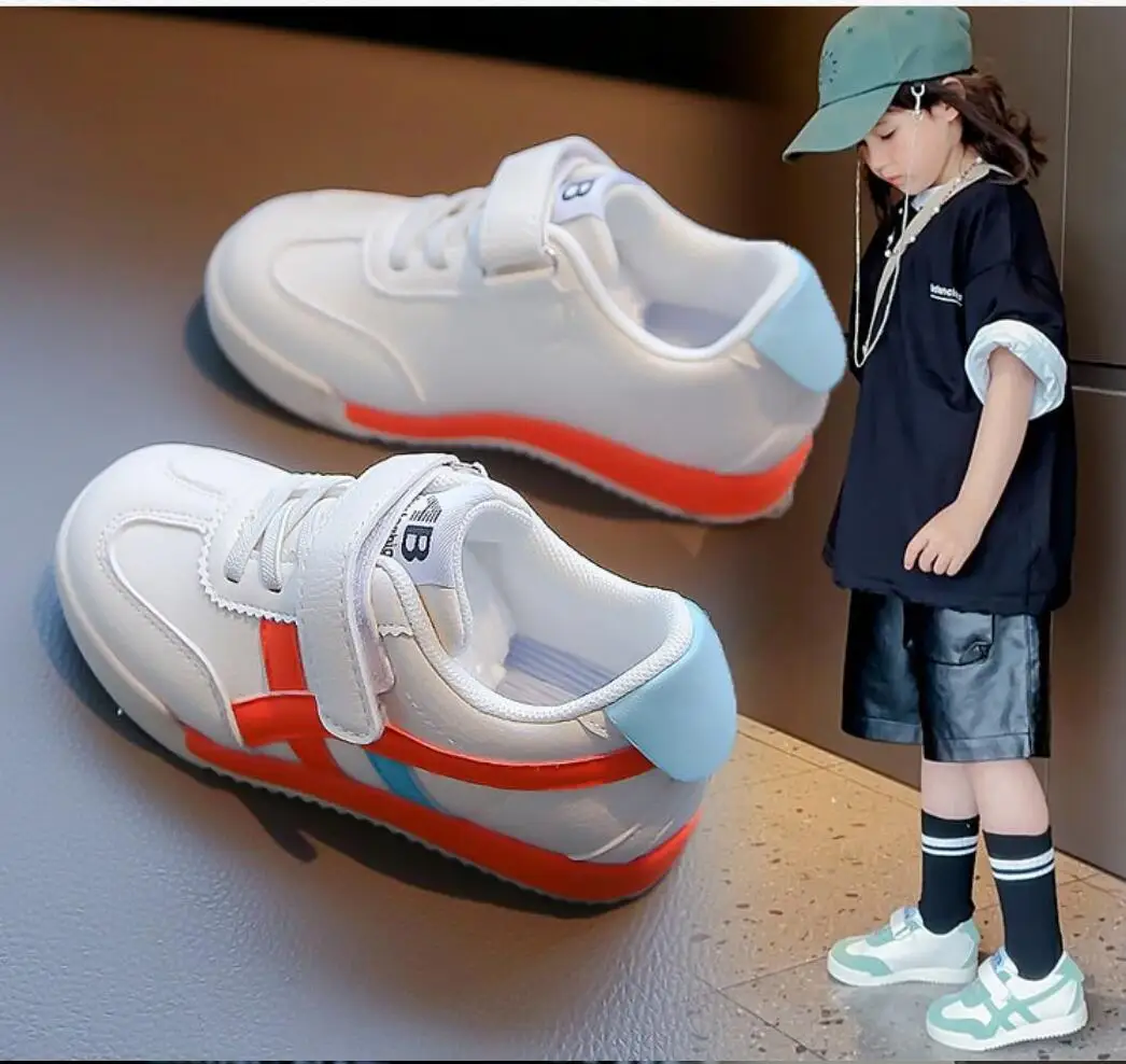 Sneakers per bambini Boy Girl Spring Causal Kid Running scarpe da passeggio moda Versatile scarpe da Tennis per bambini Soft Hook Loop Sneaker