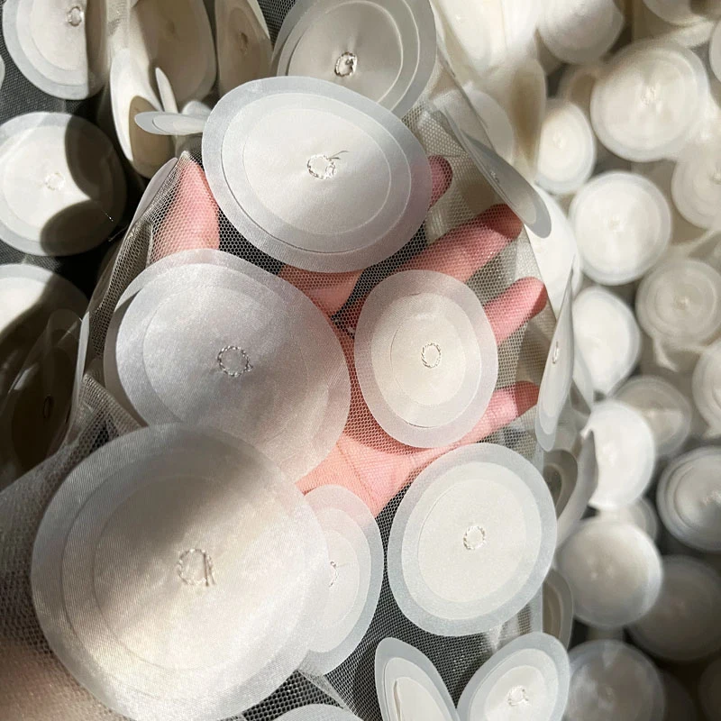 3D Multilayer Circular Cut Perspective Mesh Gauze Fabric DIY Wedding Dresses Material Fashion Show Designer Fabric Decor Cloth view 5