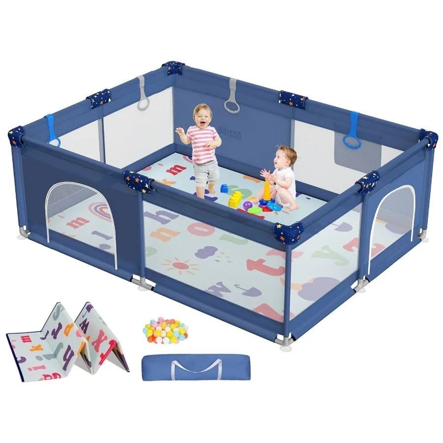 Box per bambini extra large 71 × 59 con tappetino per i più piccoli Il design in rete traspirante offre un'area di sonno sicura per giochi interni ed esterni