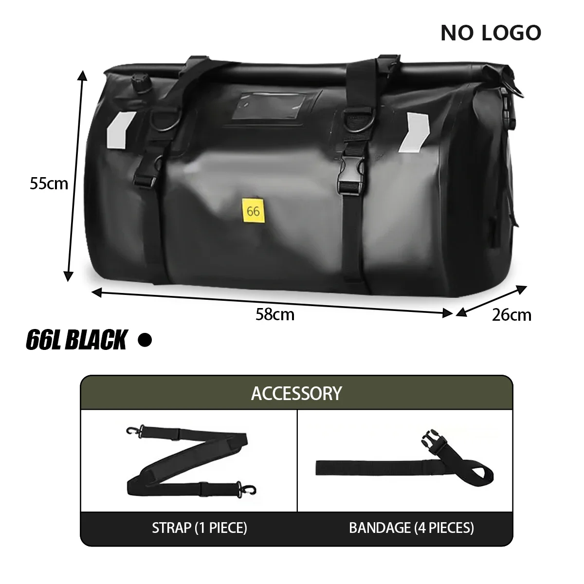 Waterdichte 20L/40L/50L/66L/70L/100L Droge Opbergtas voor Fiets Motor Reizen, Zwemmen, Varen, Kajakken, Kamperen & Strand