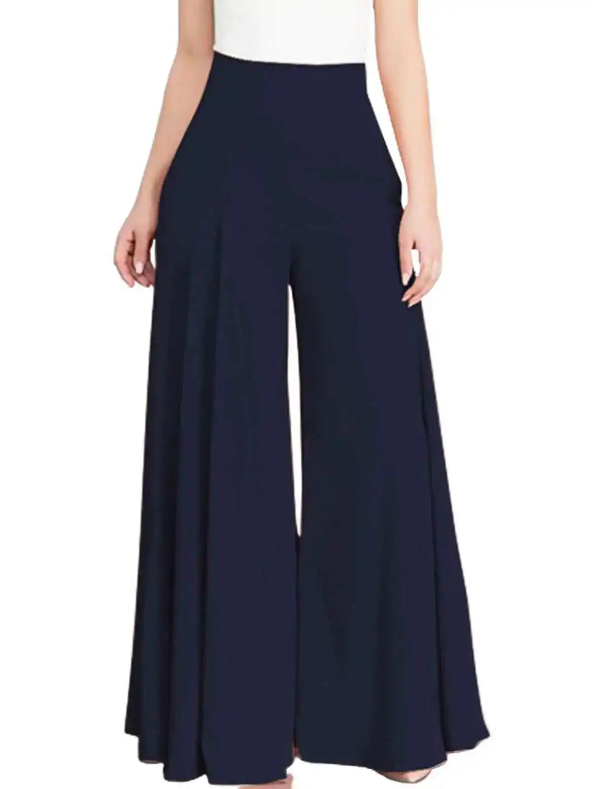 하이웨이스트 와이드 레그 얇은 캐주얼 팬츠 스트리트 슬레 스트레이트 컷 폴리에스터 섬유 무브랜드 심플 디자인 롱 팬츠