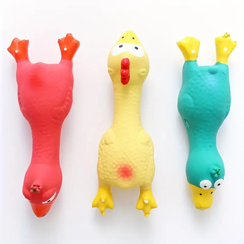 Dog Toys Make a Sound Cooing Chicken Dog Toy - Durable Latex Chew For Small To Medium Breeds Interactive Play & Dental Health