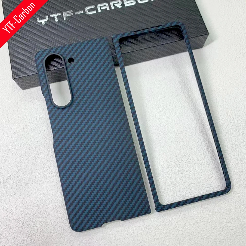 

Чехол для телефона из углеродного волокна YTF-Carbon цвета для Samsung Galaxy Z Fold 5, арамидное волокно, чехол для бизнеса с защитой от падения Galaxy