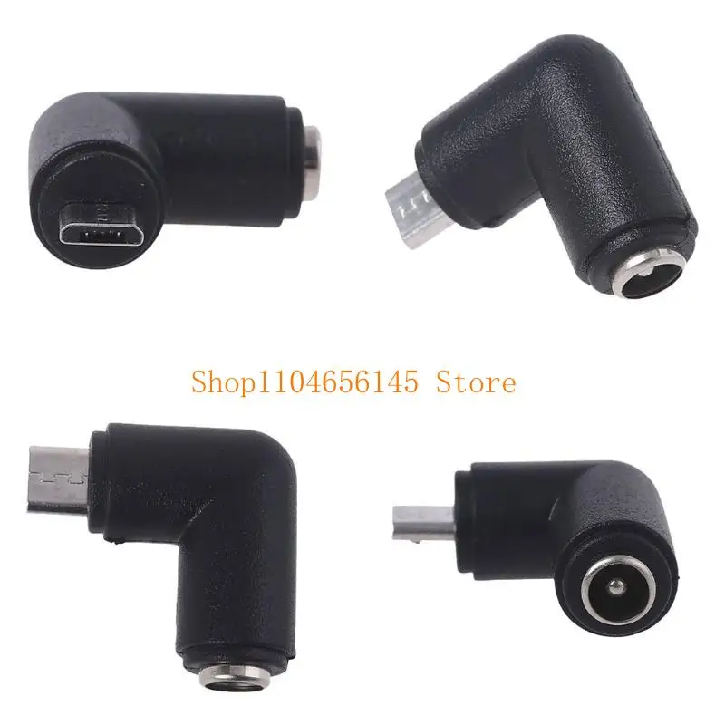 5asd 5,5 x 2,1 mm für Gleichstromstecker auf Micro-USB-Adapter, 90-Grad-Winkeladapter