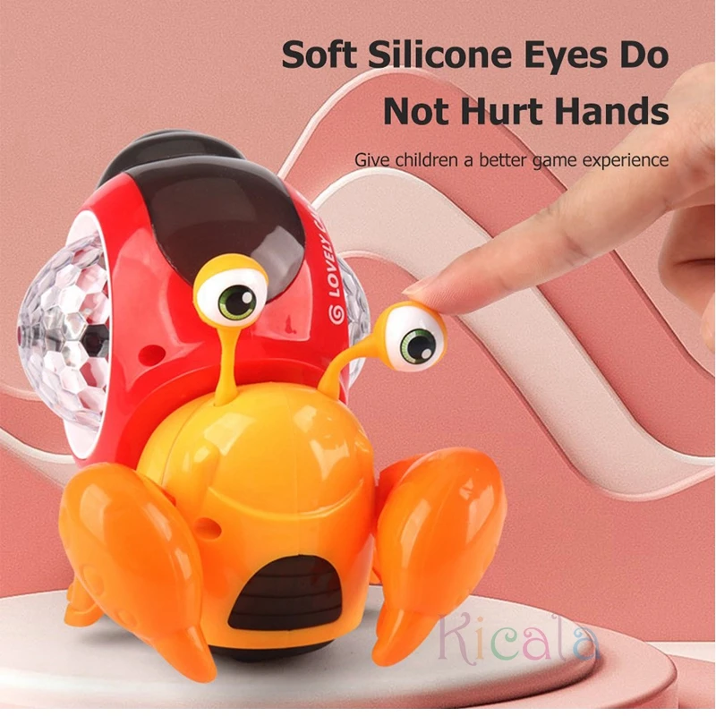 Brinquedo de caranguejo rastejante musical interativo acender brinquedos rastejantes em movimento brinquedos da criança brinquedo de dança interativo