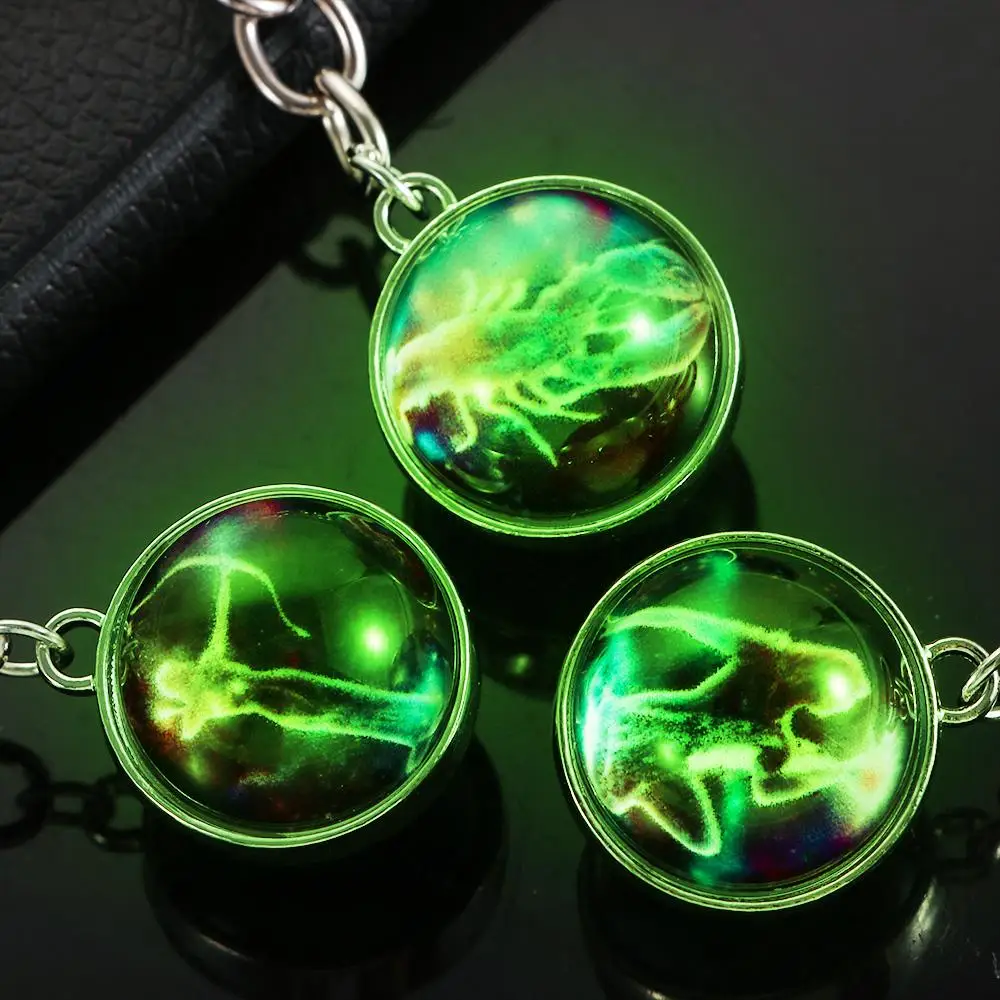 Men Women Key Chain Holder Key Rings Pendant Glowing Jewelry Luminous Zodiac Keychain 12 Constellation Keychain