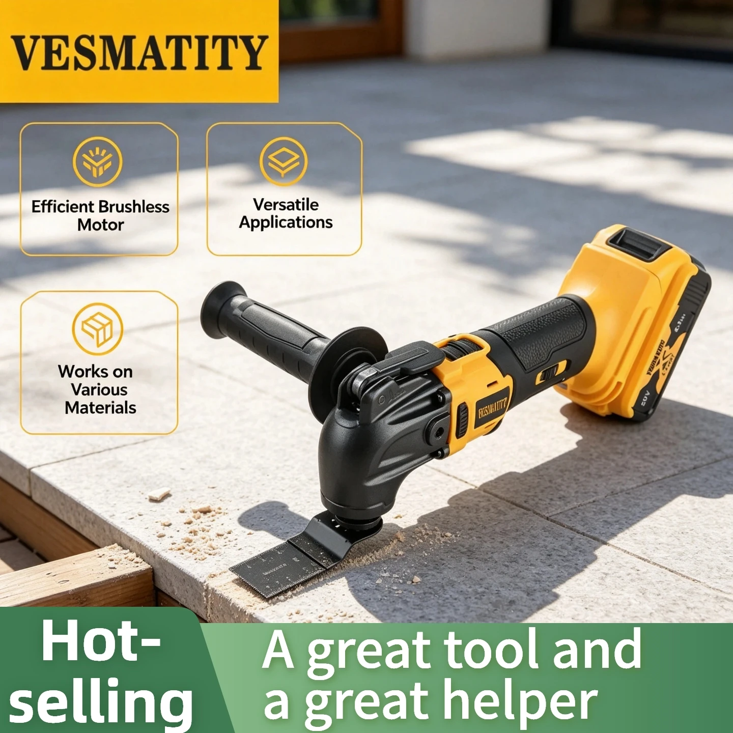 Cordless Oscillating Multi Tool Vesmatity Brushless Saw Trimmer Scraper Sander for Dewalt 20V Battery Pro Max System
