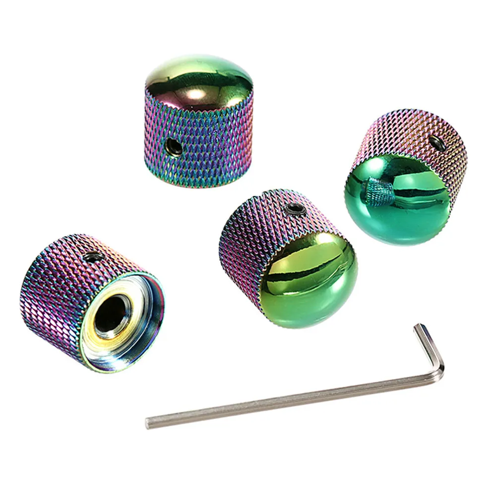 

4 шт. металлические ручки управления для электрогитары, запасные части для регулировки громкости и тембра, ручки для бас-гитары, ручки регулировки громкости