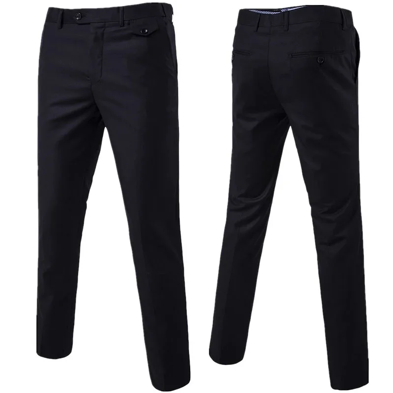 2026 summer Men's Suit Pants Quality Business Casual Formal Pants Man Versatile Black Gray Wine Red Elastic Straight Long Pants