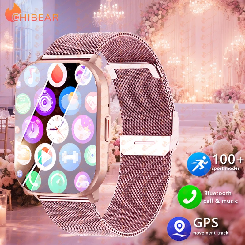 

ChiBear Смарт-часы с монитором сердца, умные часы, новинка 2024, Android, электронные спортивные часы для мужчин и женщин, фитнес-трекер для Xiaomi