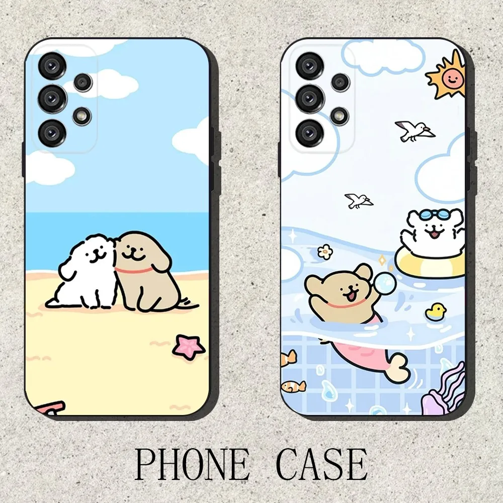 

L-Line Puppy Maltese Phone Case For Samsung S25,S24,S21,S22,S23,S30,Ultra,S20,Plus,Fe,Lite,Note,10,9,5G Black Cover