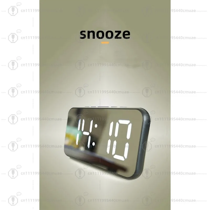 Smart Mirror Display Alarm Clock - LED Time, Temperature & Sleep Mode, Modern Bedside Clock with Ambient Light Sensor