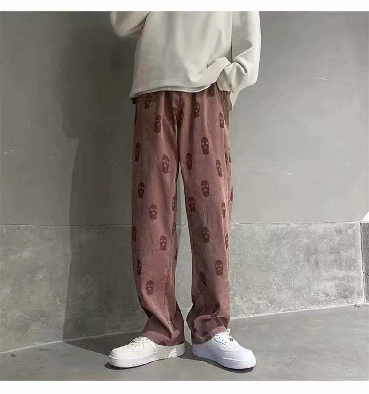 กางเกงฮิปฮอปแฟชั่นลายหัวกะโหลก สีดำ ทรงหลวม มีกระเป๋า เหมาะสำหรับกิจกรรมกลางแจ้ง ผ้ามีความยืดหยุ่น สไตล์สปอร์ต แนวสตรีท กางเกงลำลองสไตล์โกธิค สำหรับผู้ชาย