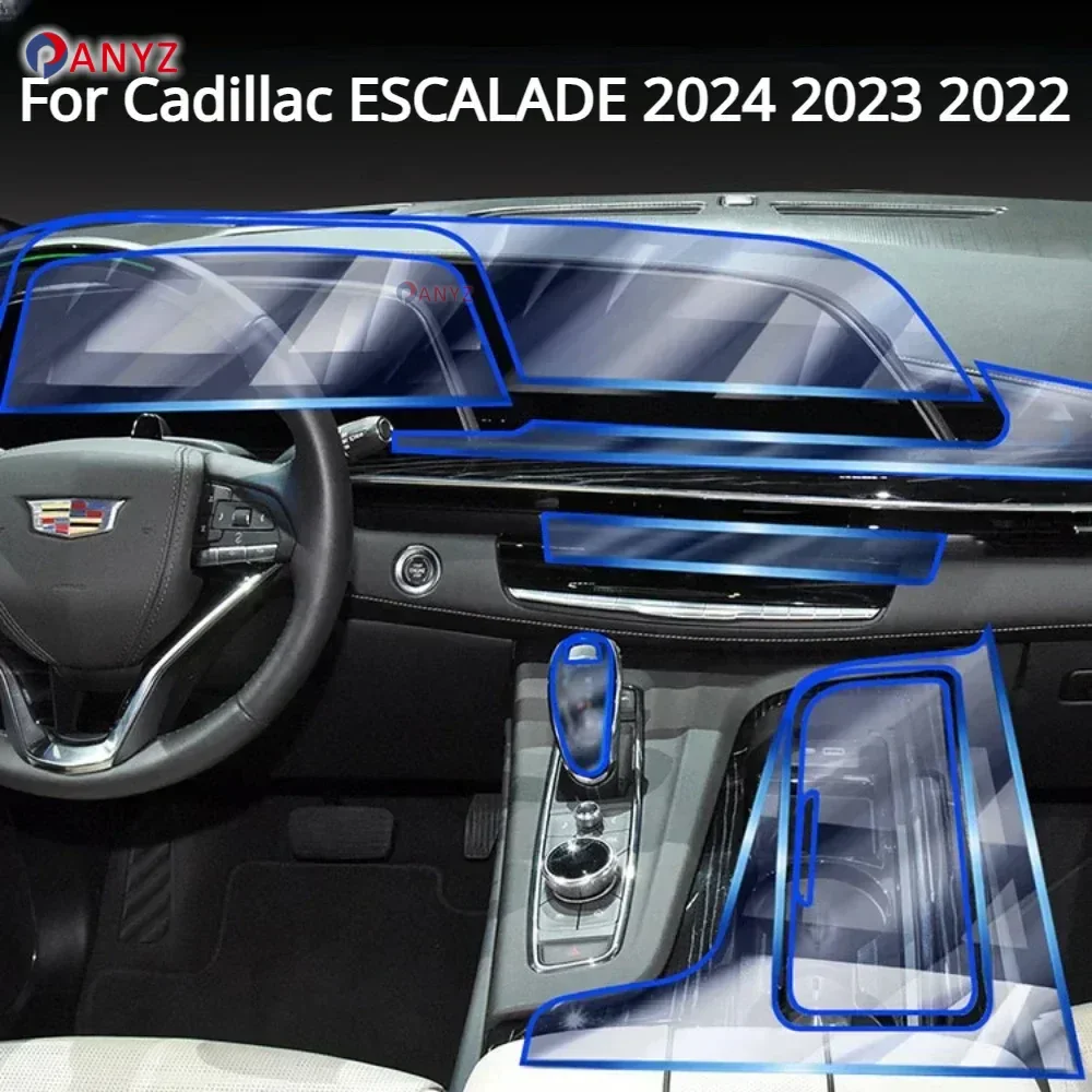 

For Cadillac ESCALADE 2024 2023 2022 Accessories Interior Film Transparent TPU Gear Panel Center Console PPF Protection Sticker