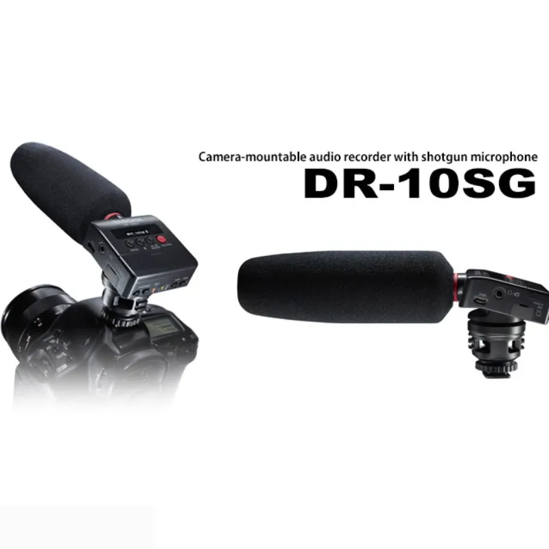 New TASCAM DR-10SG Mic & Digital Recorder For DSLR With Short Microphone Interview Recording Pen