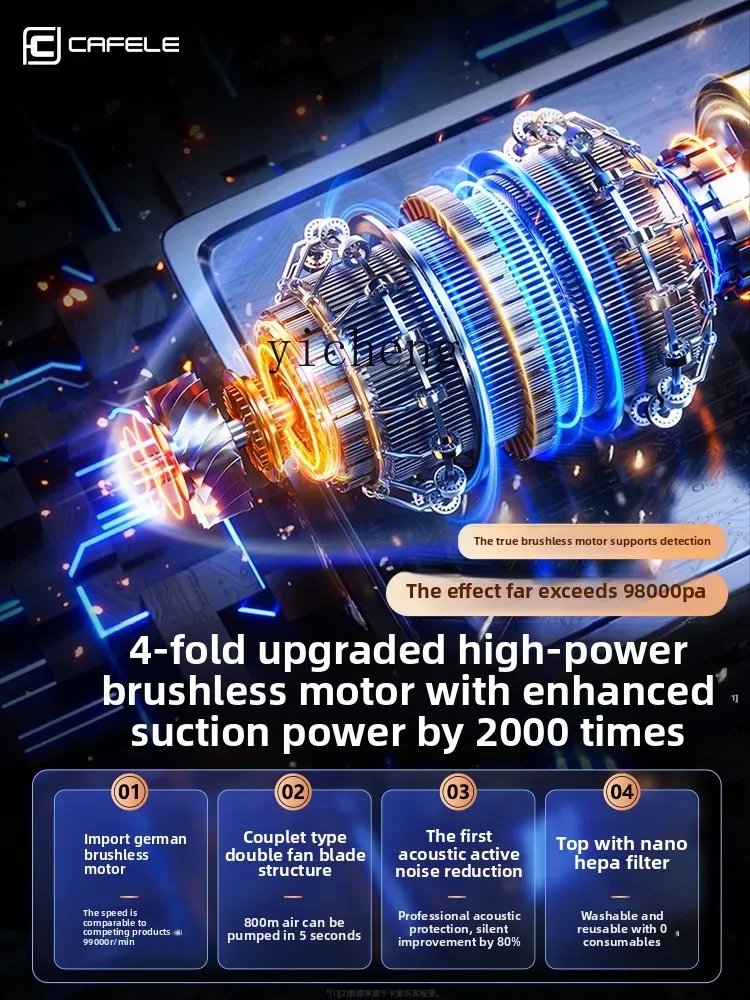 TQH Car Vacuum Cleaner Car Large Suction Small Handheld Car Wireless Mini Super Power Machine