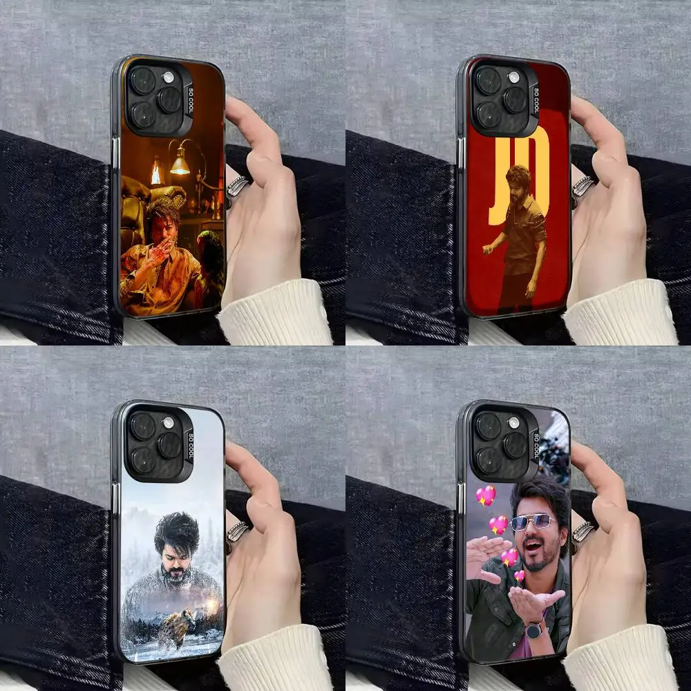 

T-Thalapathy V-Vijay India Phone Case For iPhone 16,15,14,13,12,11,Mini,Pro,E,SE4,XS,MAX Black Candy Matte Box